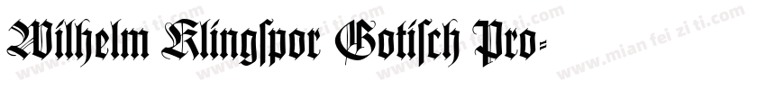 Wilhelm Klingspor Gotisch Pro字体转换